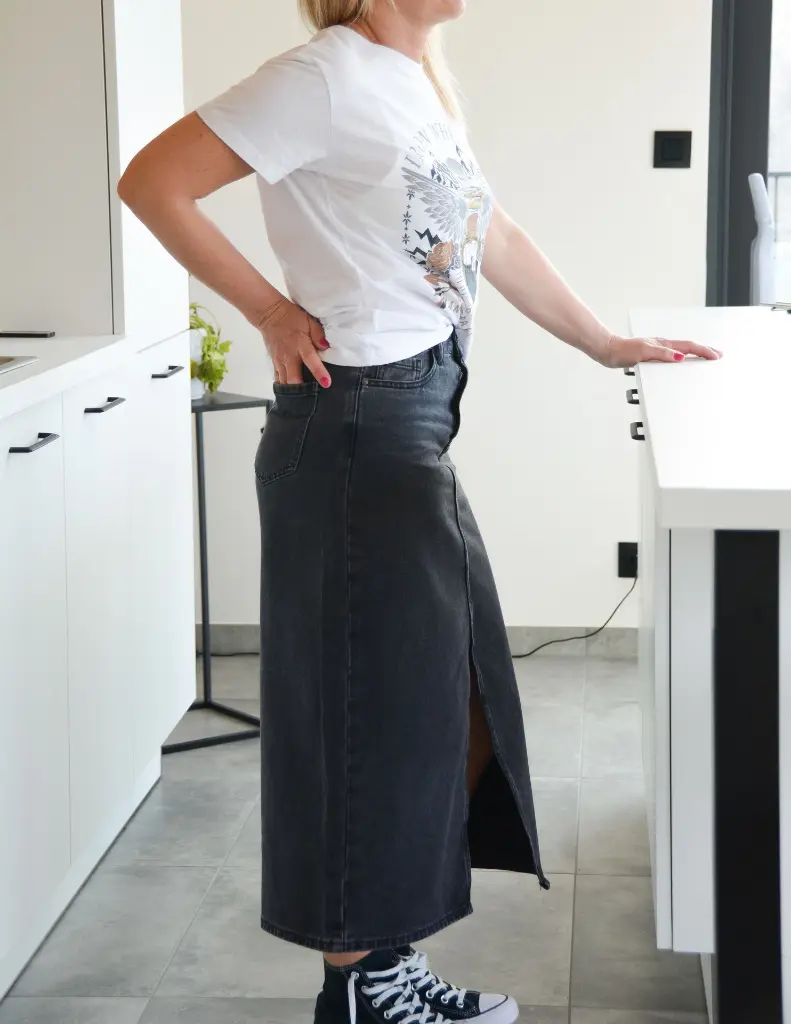 Jupe en jeans Soline - Gris foncé - copie 2.webp