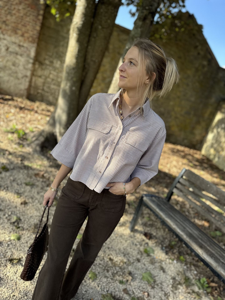 Chemise lignée Evy - Marron4.webp