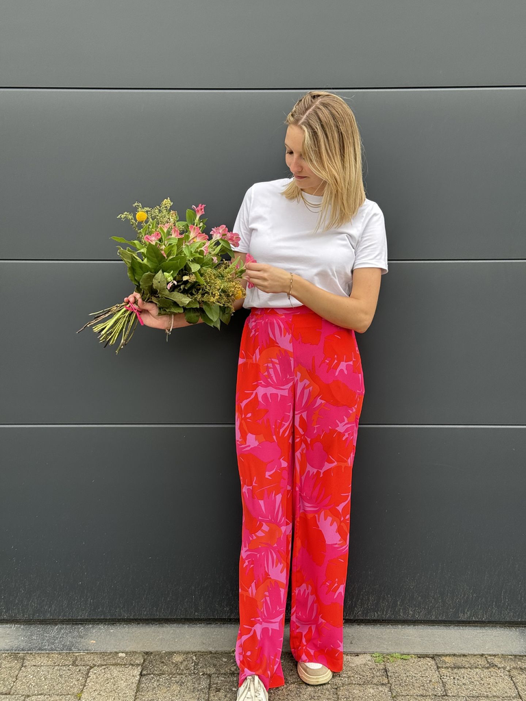 PANTALON À MOTIFS JESTA - ROSE:ROUGE 2.webp
