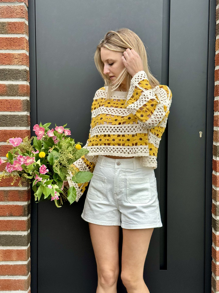 PULL EN CROCHET LORINE - JAUNE 3.webp