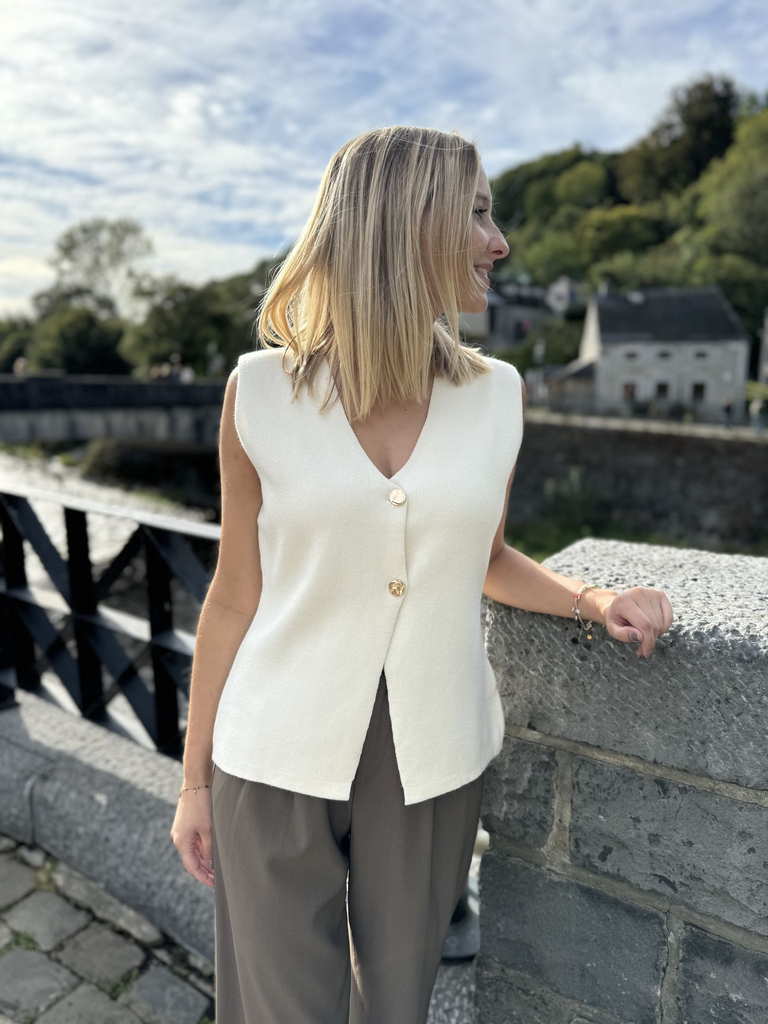 Gilet sans manches Zia - Écru3.webp