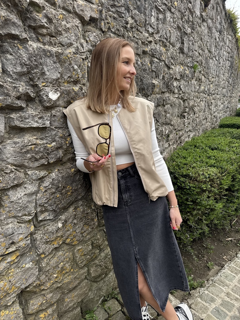 VESTE SANS MANCHES LEXIE - BEIGE