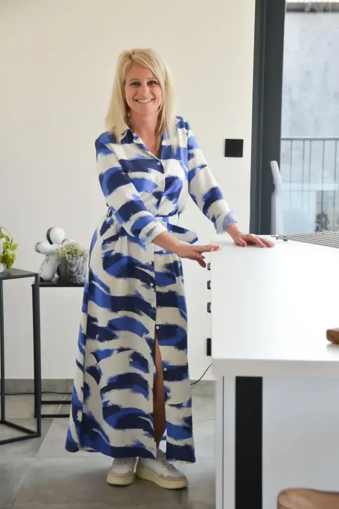 ROBE LONGUE BÉNÉ - BLANC/BLEU