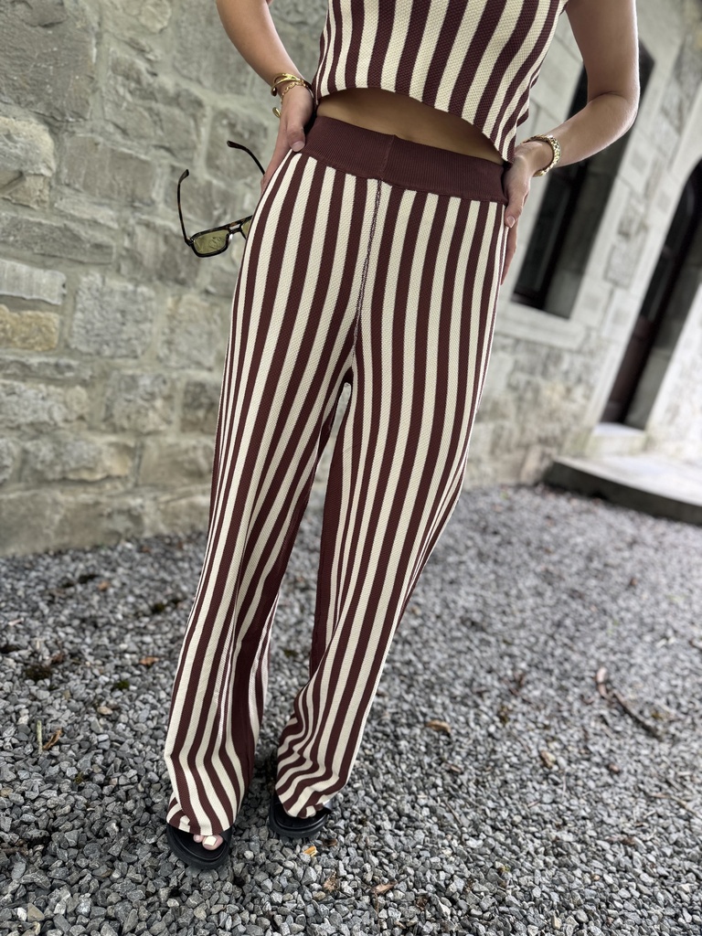 PANTALON LIGNÉ ADRIEN - CHOCOLAT