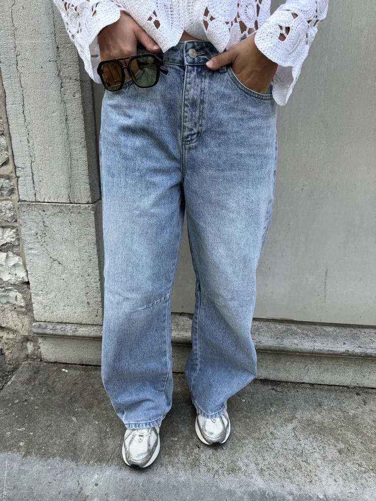 JEANS BARREL - BLEU CLAIR