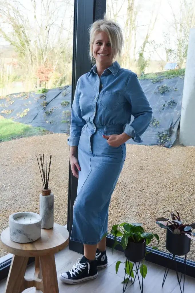 ROBE LONGUE EN JEANS CELINE - BLEU