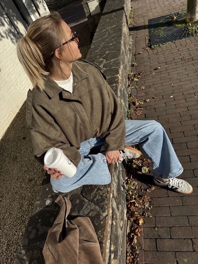 VESTE EN DAIM TOSCA - KAKI