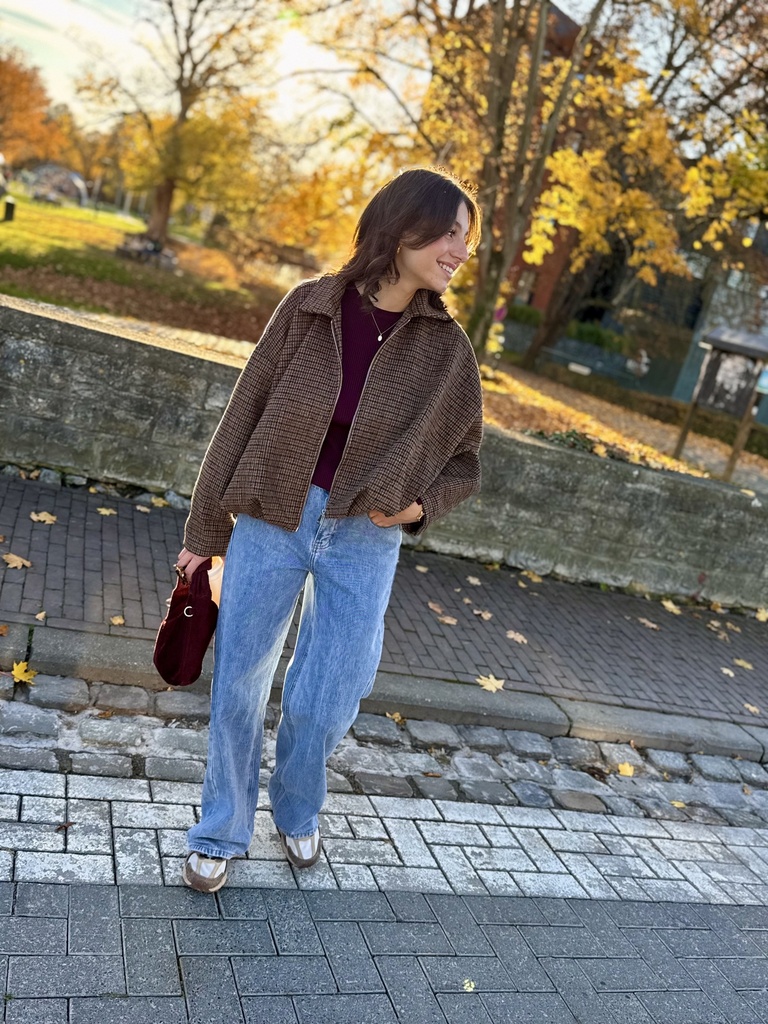 VESTE À CARREAUX ANNA - MARRON