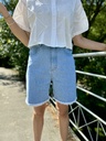 BERMUDA EN JEANS LAURA - BLEU
