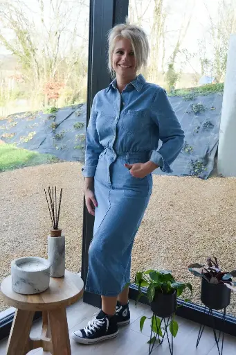 ROBE LONGUE EN JEANS CELINE - BLEU