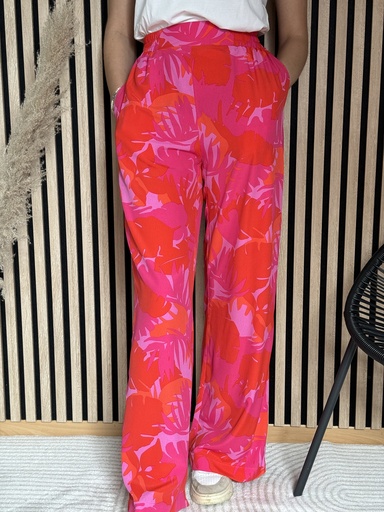 PANTALON À MOTIFS JESTA - ROSE/ROUGE