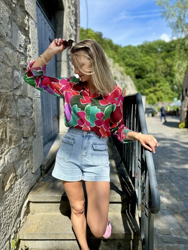SHORT EN JEANS ODELINE - BLEU