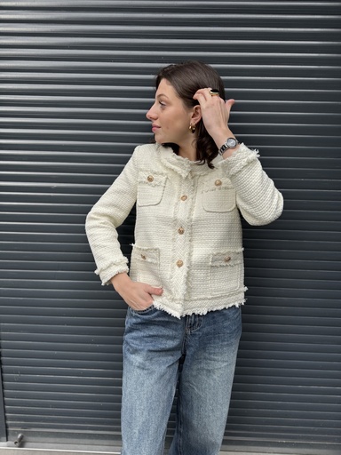 VESTE EN TWEED CARLA - BLANC
