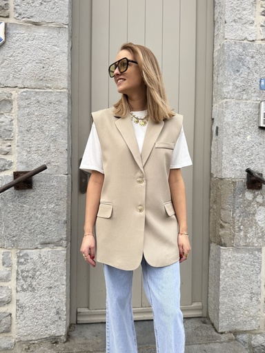 BLAZER SANS MANCHES JUDITH - BEIGE