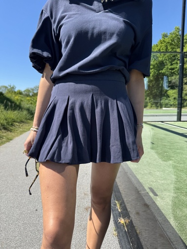 JUPE BALLON COURTE - BLEU MARINE