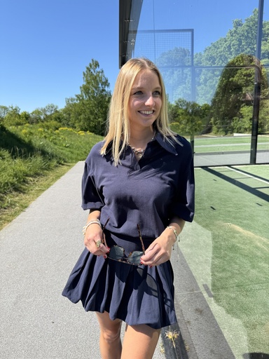 BLOUSE BALLON - BLEU MARINE