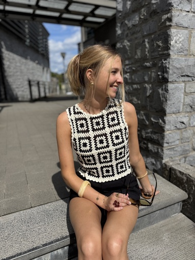 TOP EN CROCHET ANITA - NOIR
